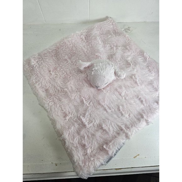 Blankets & Beyond Pink Lamb Security Baby Blanket Rosette Swirl Lovey - Picture 1 of 5